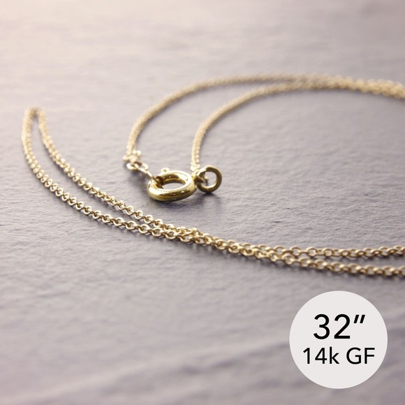 32" Dainty Chain Necklace, gold delicate chain, gold necklace (z 445-1gd-sp) - Picture 1 of 6